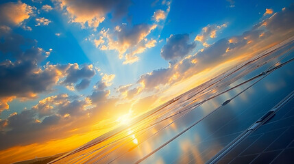 Solar panel, photovoltaic, alternative electricity source - concept of sustainable resources.