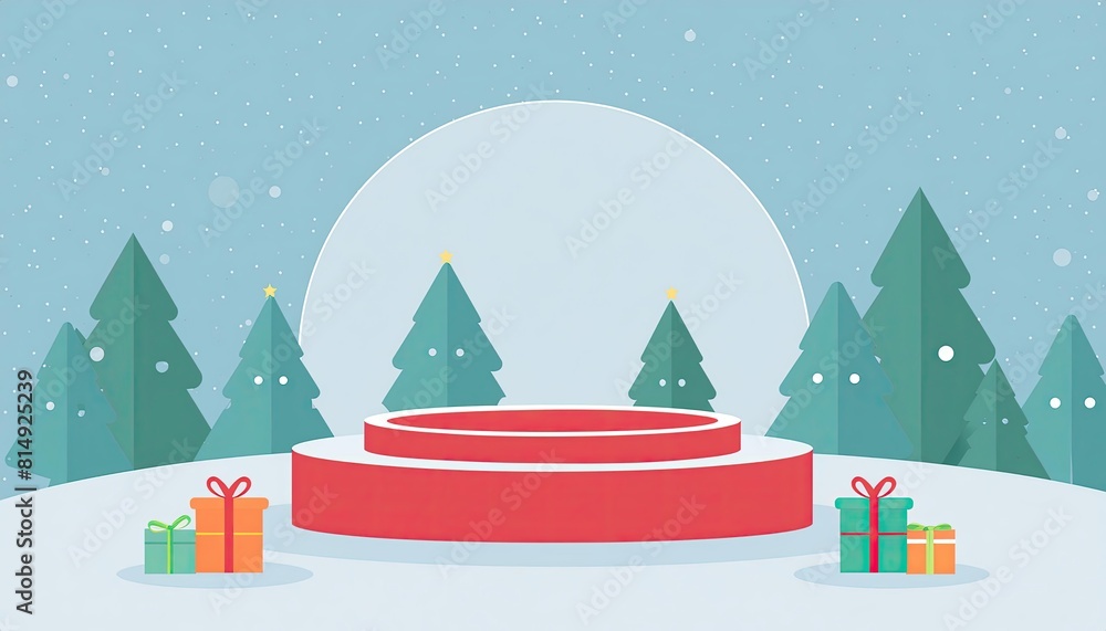 Poster display product podium and element merry christmas to display product or podium empty to display pro