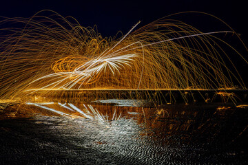 fireworks in the sky lightpainting