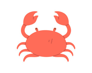 Cute crab in a flat style, vector.