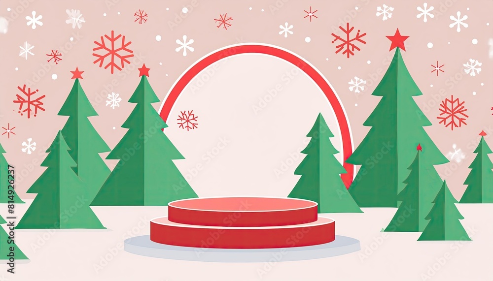 Poster display product podium and element merry christmas to display product or podium empty to display pro