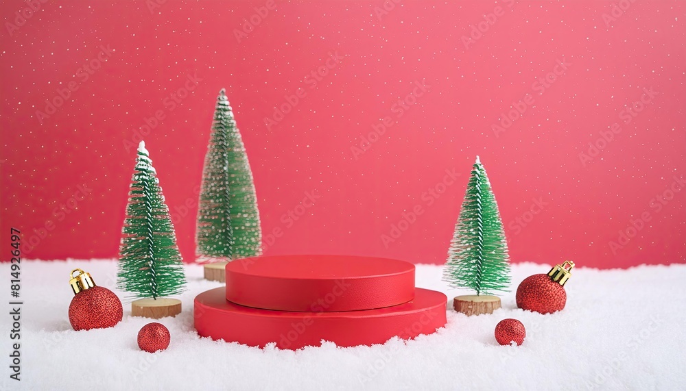 Poster display product podium and element merry christmas to display product or podium empty to display pro