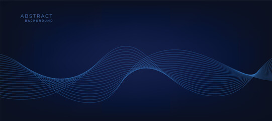 Abstract vector modern background with blue wavy lines and particles. Technology backdrop.

