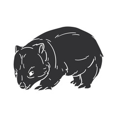 Quokka Icon Silhouette Illustration. Animals Vector Graphic Pictogram Symbol Clip Art. Doodle Sketch Black Sign.