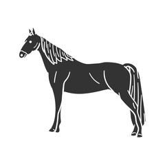 Racking Horse Icon Silhouette Illustration. Animals Vector Graphic Pictogram Symbol Clip Art. Doodle Sketch Black Sign.