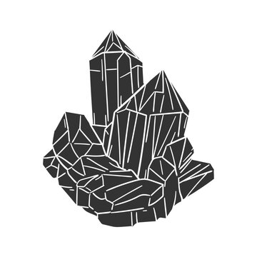recommend clip art: Quartz Icon Silhouette Illustration. Mineral Vector Graphic Pictogram Symbol Clip Art. Doodle Sketch Black Sign.