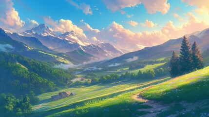 Beautiful illustrations of serene landscapes