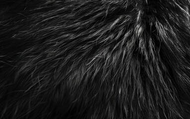 Exploring the Delicate Patterns of Black Fur Texture, Revealing the Intricacies of Black Fur Texture Up Close