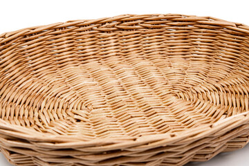 Wicker basket outline isolated on white