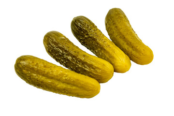 Pickled cucumbers isolated on white