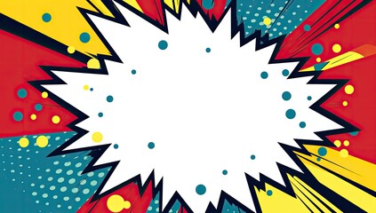  Pop Art Illustration Background with Comic Bubbles and Bold Dots