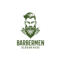 Barber men logo vector illustration