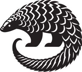 Pangolin silhouette vector illustration.
