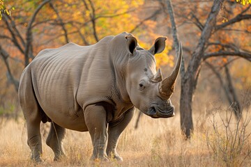 Obraz premium A rhino in its natural habitat