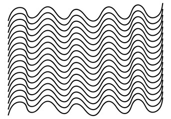 Fondo blanco con patrón en líneas negras curvas en olas. 