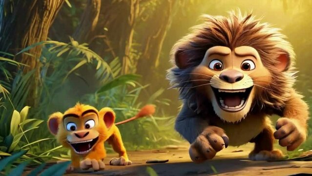 lion in the jungle