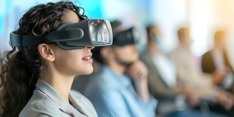 Augmented Reality Glasses Enhance Virtual Conferences for Networking Professionals. Concept Augmented Reality, Virtual Conferences, Networking Professionals, Technology, Innovation