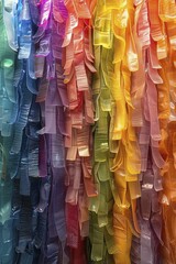 Vivid Display of Recycled Fabric and Plastics, Promoting Creative Reuse