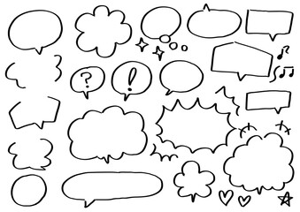 吹き出し素材集_黒マーカー