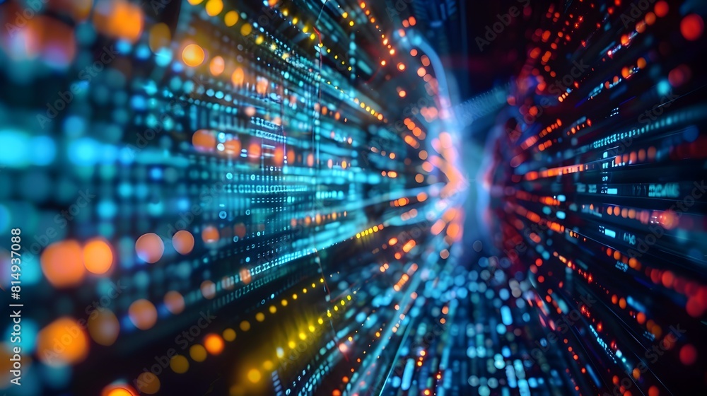 Poster futuristic data-driven business models and digital transformation