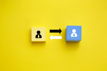 Employee replacement or job swap concept