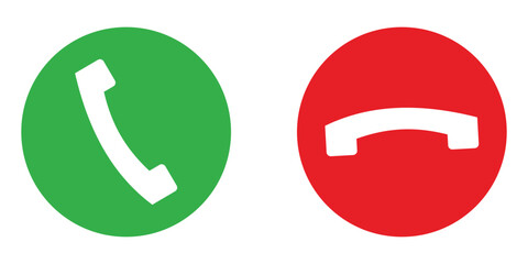 Phone call accept and decline icons. vector illustration.