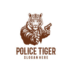 Police tiger logo vector illustration