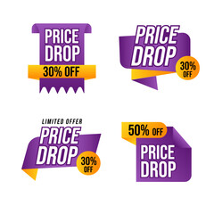 price drop labels set with gradient colors