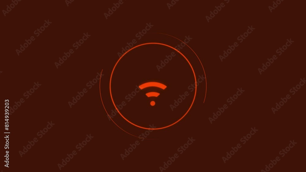 Poster animation of wifi wave signal, isolated on transparent background with alpha channel.