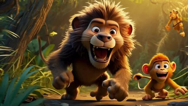 lion in the forest