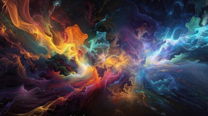 Obraz premium Colorful digital collage with abstract shapes backdrop