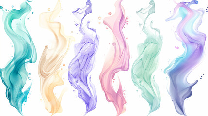 Fototapeta premium Colorful Watercolor Splashes on White Background
