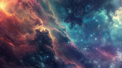 Obraz premium Hypnotic view of distant galaxies backdrop