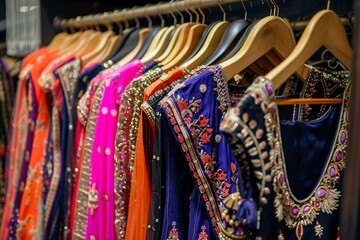 Indian Women Fashion Dresses Showcased on Hangers