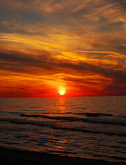 Beach Sunset with Dramatic Clouds