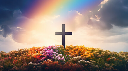 Celestial colors on the holy cross.