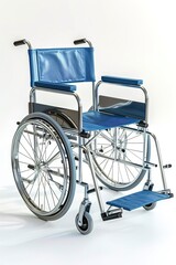 Fototapeta premium New modern empty wheelchair on white background