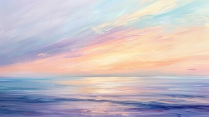 Obraz premium Soft pastel tones in serene seascape backdrop