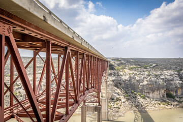 The steel construction of the Pecos River High Bridge