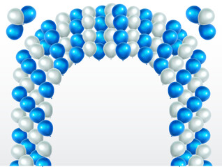 Celebration party banner card with colourful balloons. Grand Opening Card luxury greeting rich. frame template