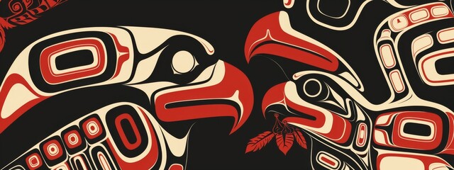 Obraz premium A woman wearing a headdress with feathers and a colorful background