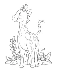 Animal Coloring Book Page  For Kids