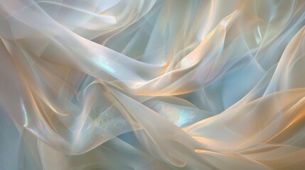 Obraz premium Dynamic composition with translucent veils in opal shades backdrop