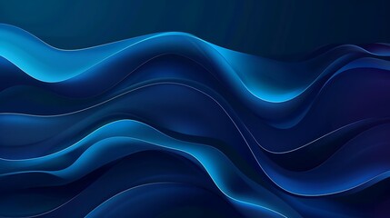 Smooth flow of wavy shape with gradient vector abstract background dark blue design curve line energy motion relaxing music sound or technology 