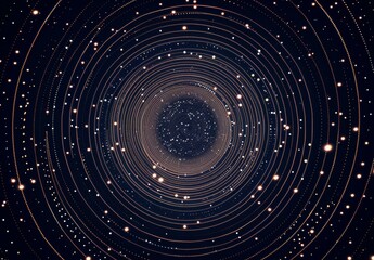 Obraz premium Abstract digital circles of particles with noise, futuristic circular sound wave, big data visualization, 3D virtual space VR cyberspace, crypto currency concept. Vector illustration.