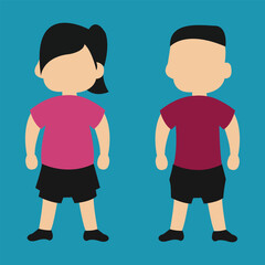 Boy and Girl Cute poses for childrens day Vector Design
