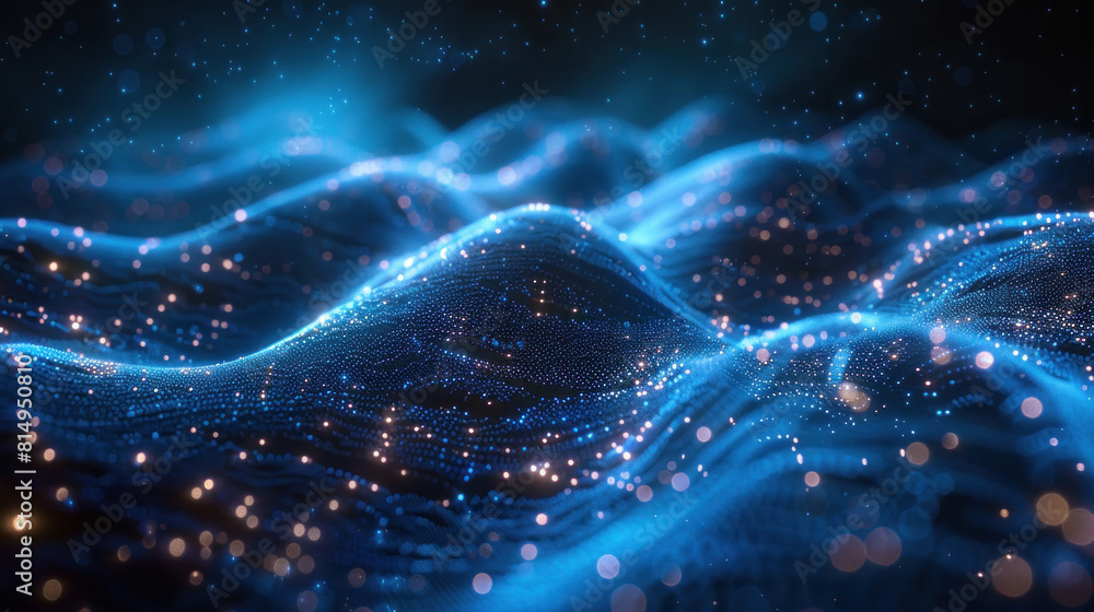 Wall mural dynamic technology network background showcases the interconnected digital infrastructure driving mo