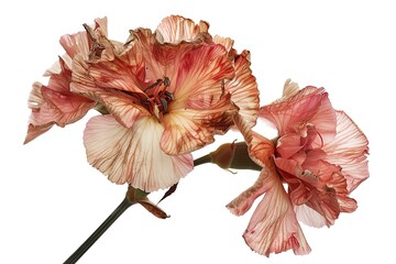 Dried flower illustrated carnation blossom