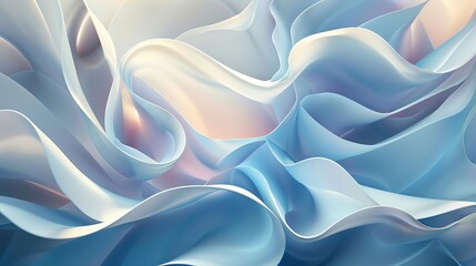 Obraz premium Smooth, silky shapes dominate this beautiful abstract 3D background, creating a visually captivating scene.