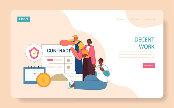 Decent work web or landing. Promoting fair employment terms and job security.